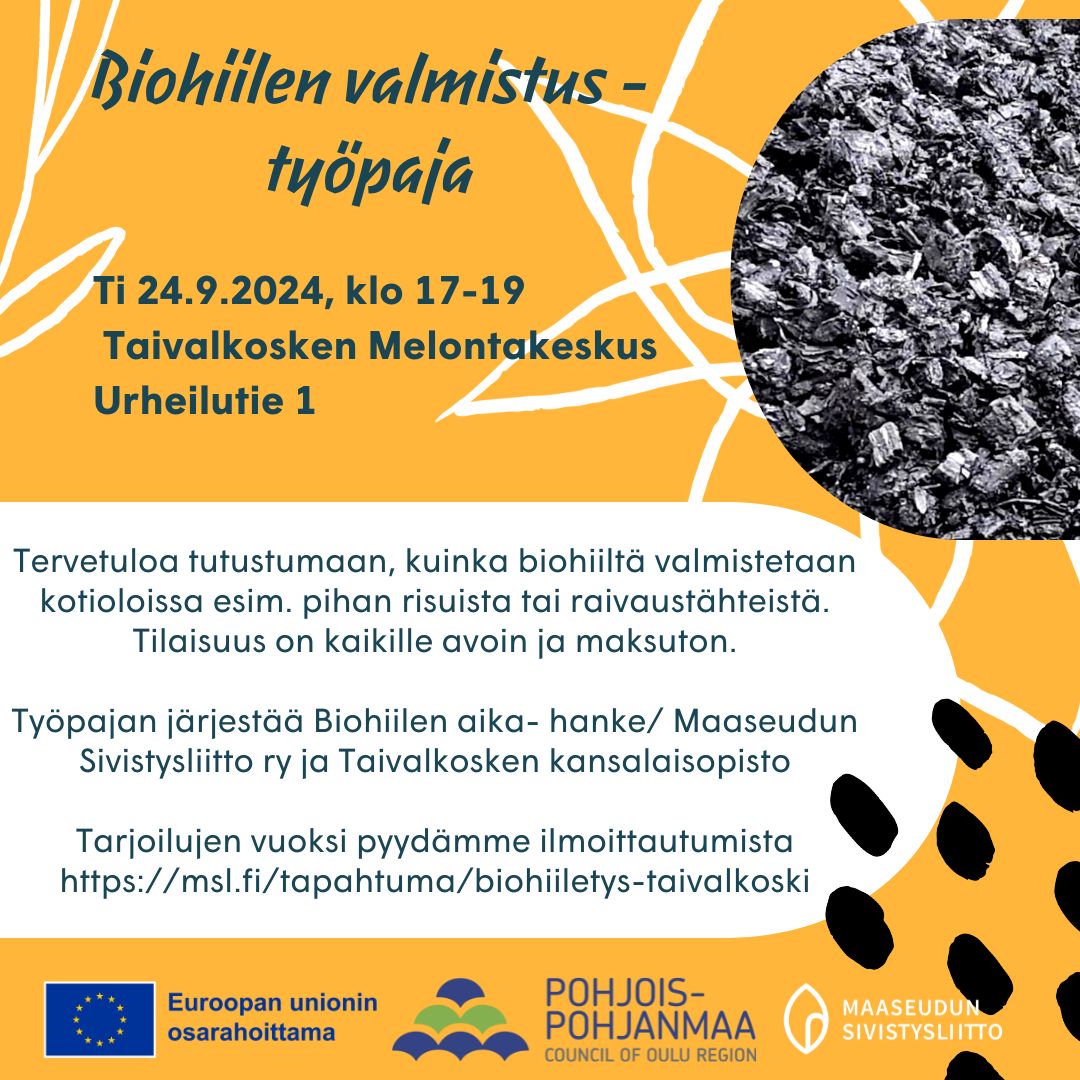 Biohiilen valmistustyöpaja Taivalkoskella featured image