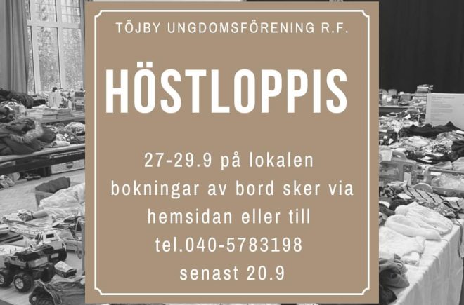 Loppis i Töjby Ungdomsförening featured image