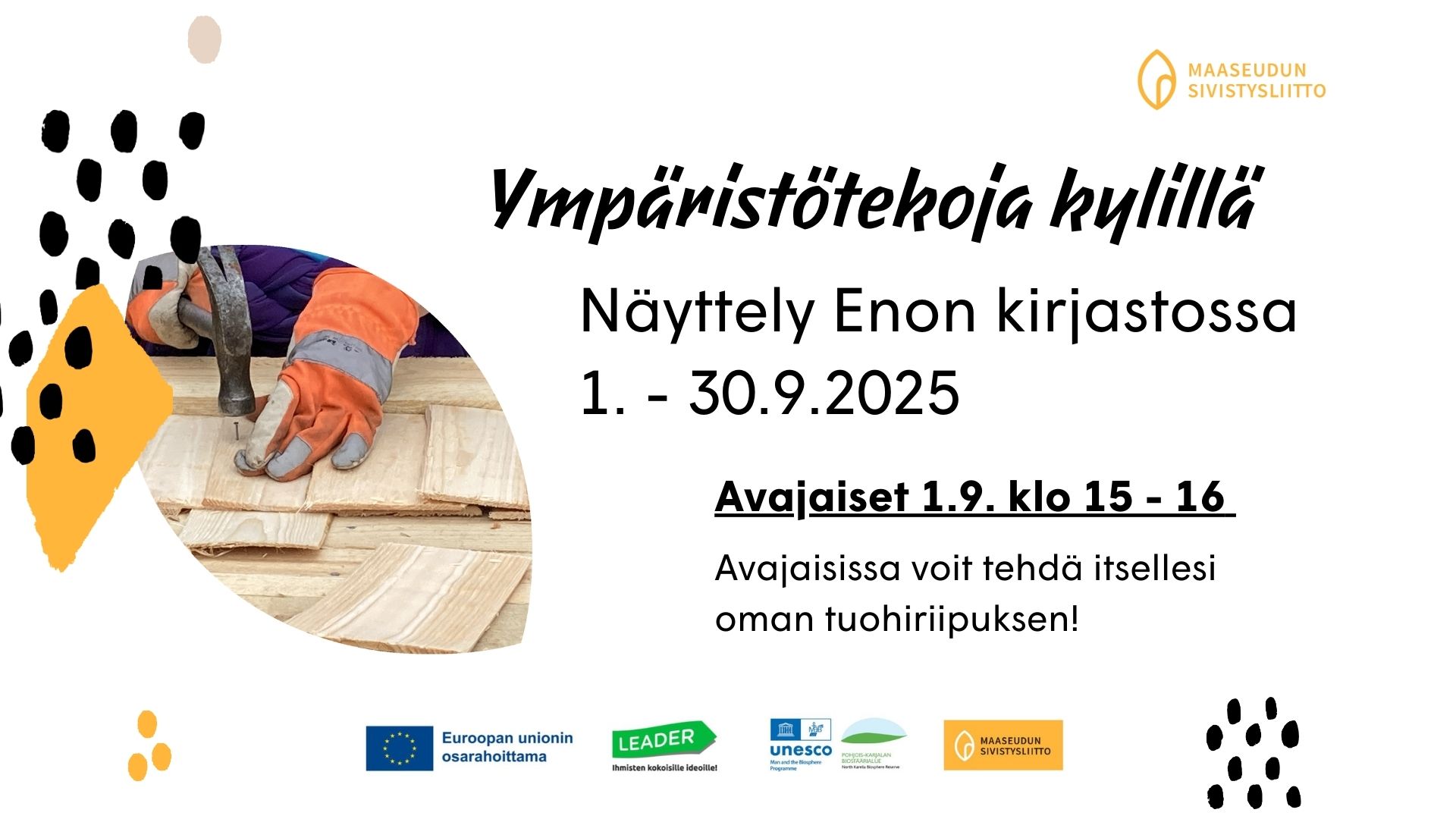 Ympäristötekoja kylillä -näyttely Enon kirjastossa featured image