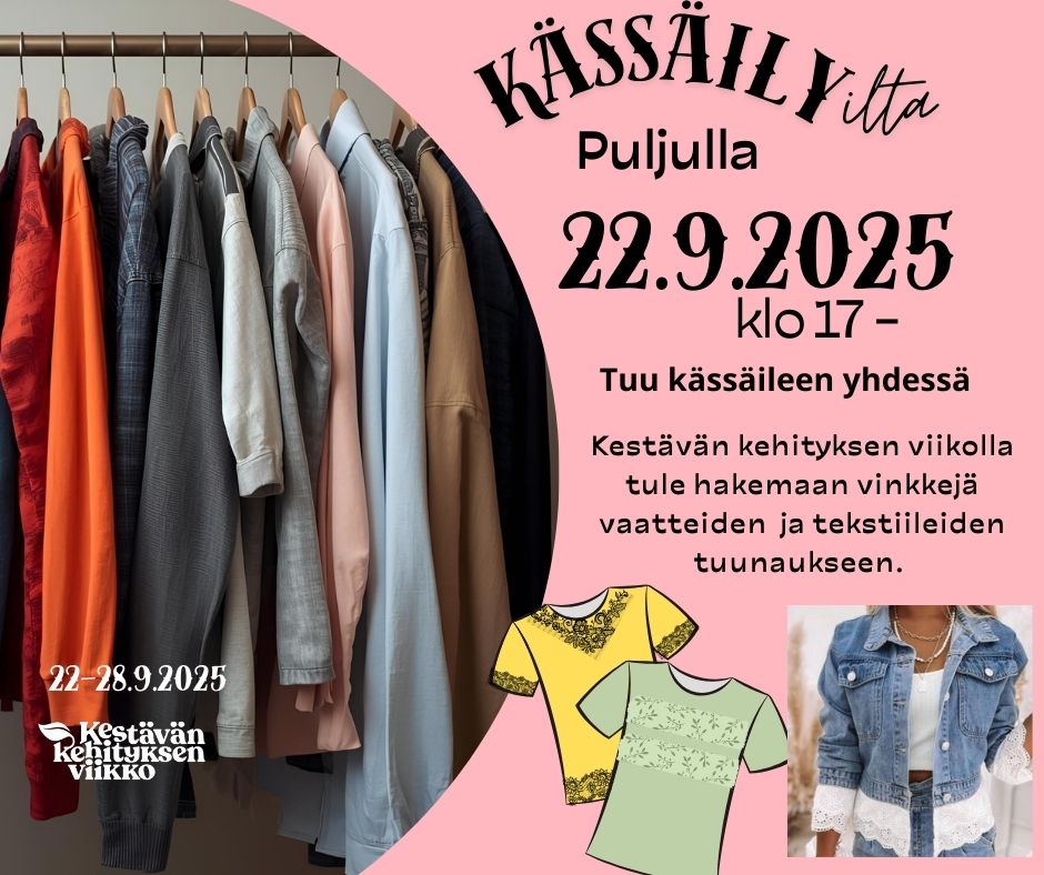 Tuunausta vaatteista ja kodintekstiileistä, ideointia ja pieni näyttely featured image
