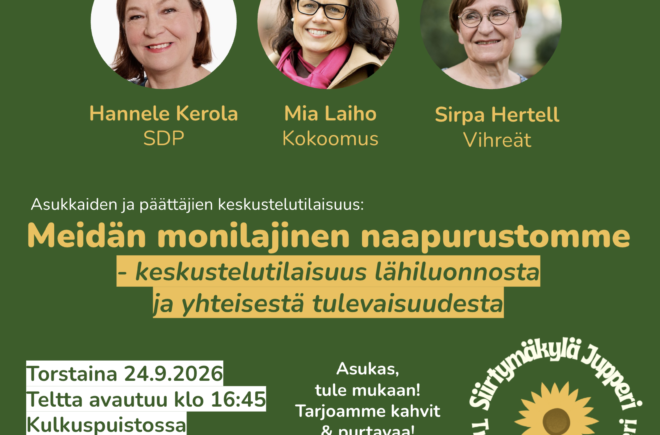 Meidän monilajinen naapurustomme – keskustelutilaisuus lähiluonnosta ja yhteisestä tulevaisuudesta featured image