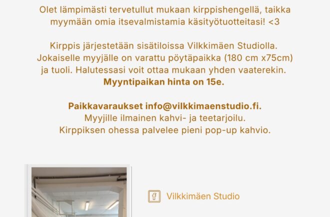Vilkkimäen studion kirppis featured image